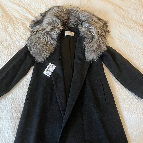 Fleurette Jackets & Blazers - Oxford Grey Fur Coat